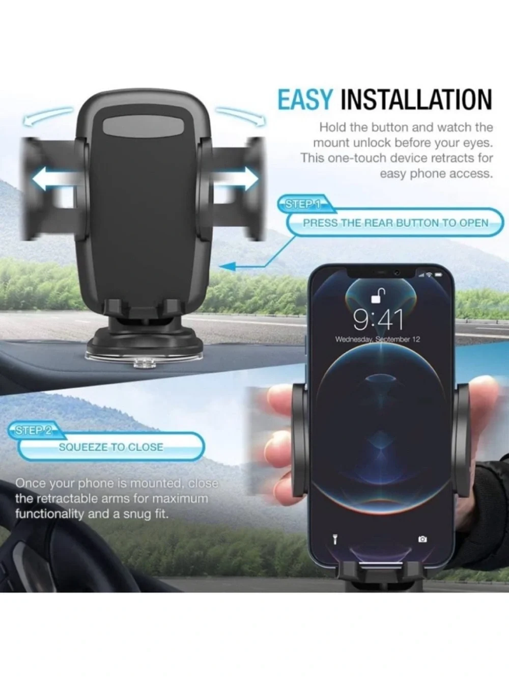 🆕 - MAXBOOST-CELL PHONE EXTENDABLE ARM CAR MOUNT. NWT